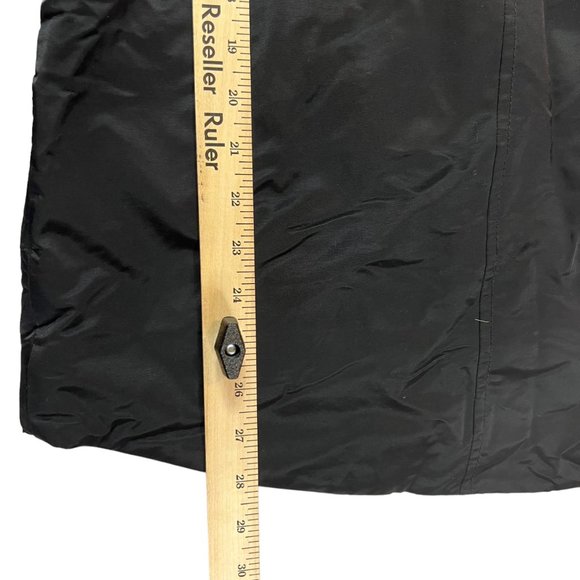 Eileen Fisher Jacket Womens Large Black Fleece Lined Removable Hood High Neck - Picture 16 of 16